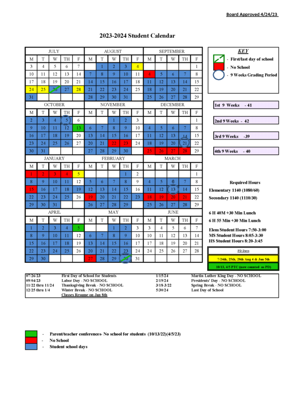 Board Approved 2324 Calendar Socorro Consolidated Schools